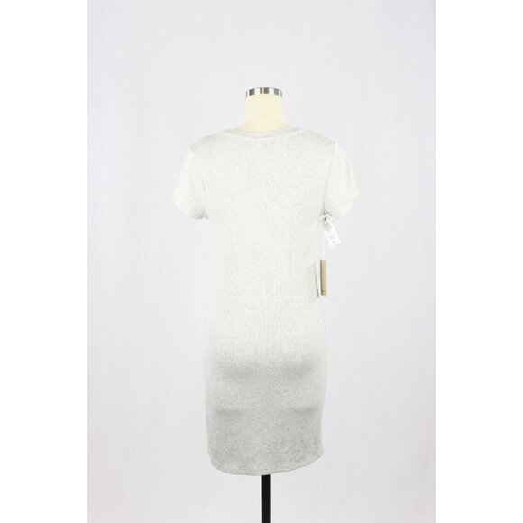 NWT Aritzia WILFRED FREE Go-To Grey Ribbed Jersey Mini T-Shirt Dress, Size M - Picture 3 of 13